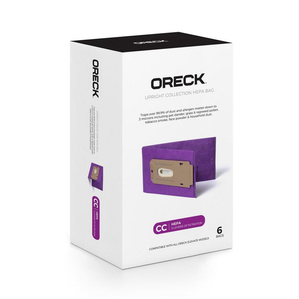 Oreck HEPA bags showcased in front of a white background